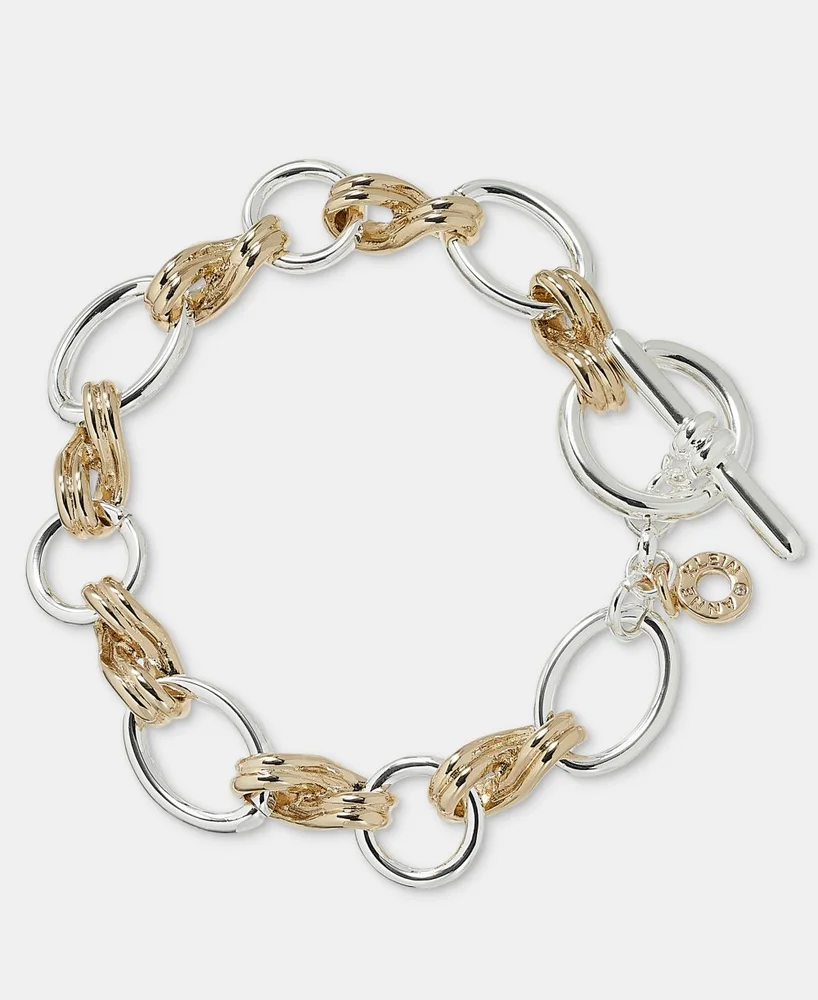 Two-Tone Twisted Interlinking Flex Bracelet