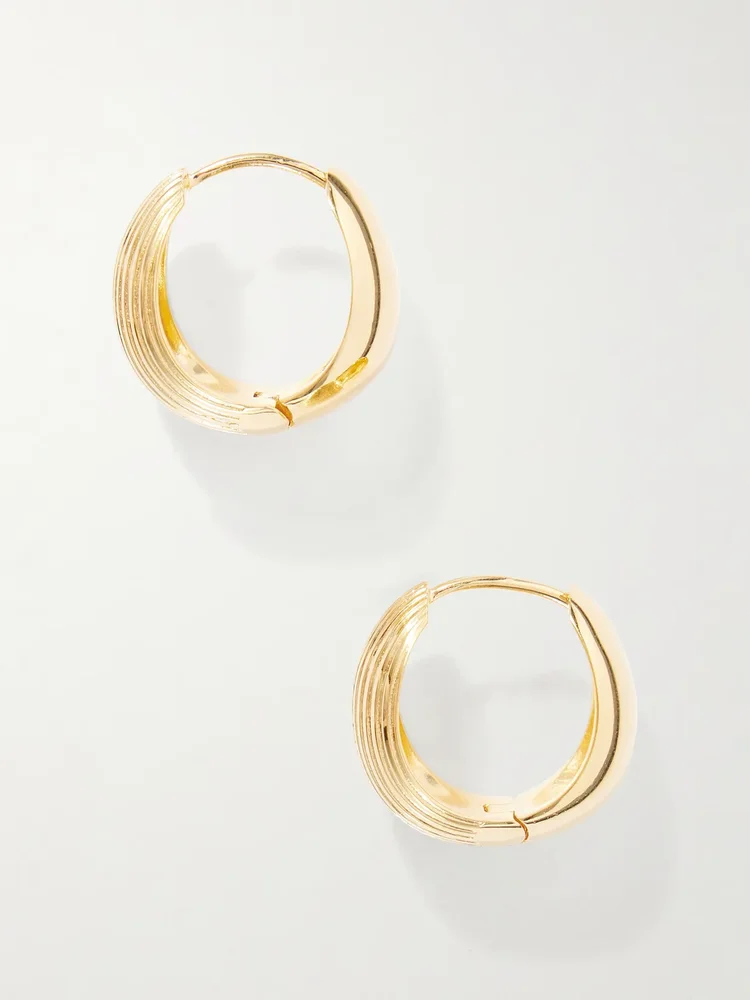 XL Reversible gold-tone sterling silver earrings