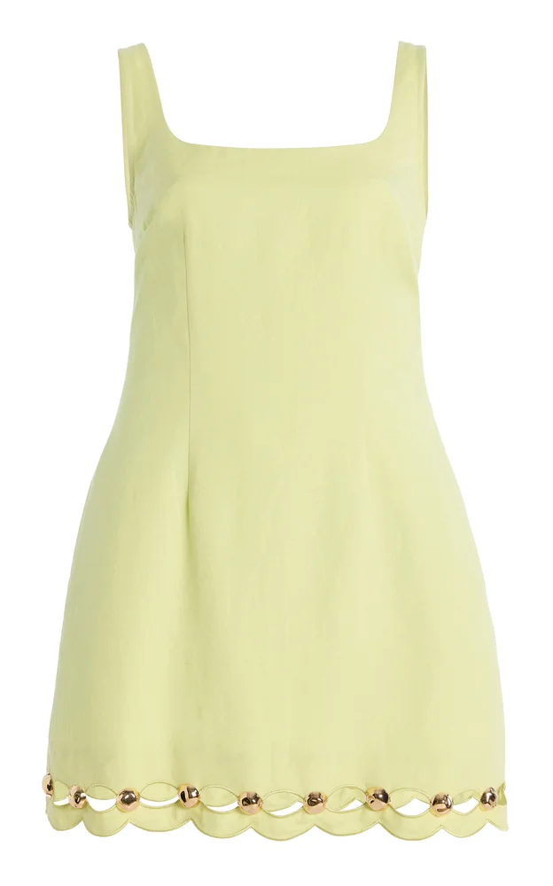 Lindley Embellished Cutout Linen-Blend Midi Dress