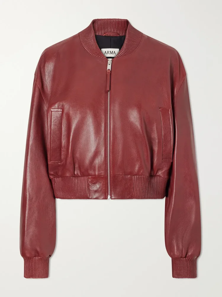 Hannan leather bomber jacket
