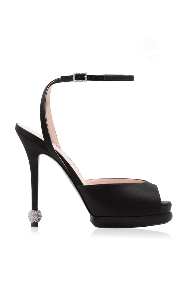 Marlene Jewel-Heel Satin Platform sandals