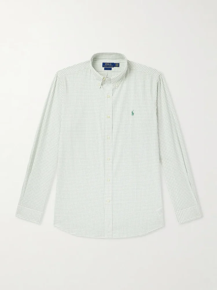 Striped Logo-Embroidered Cotton and Linen-Blend Seersucker Shirt