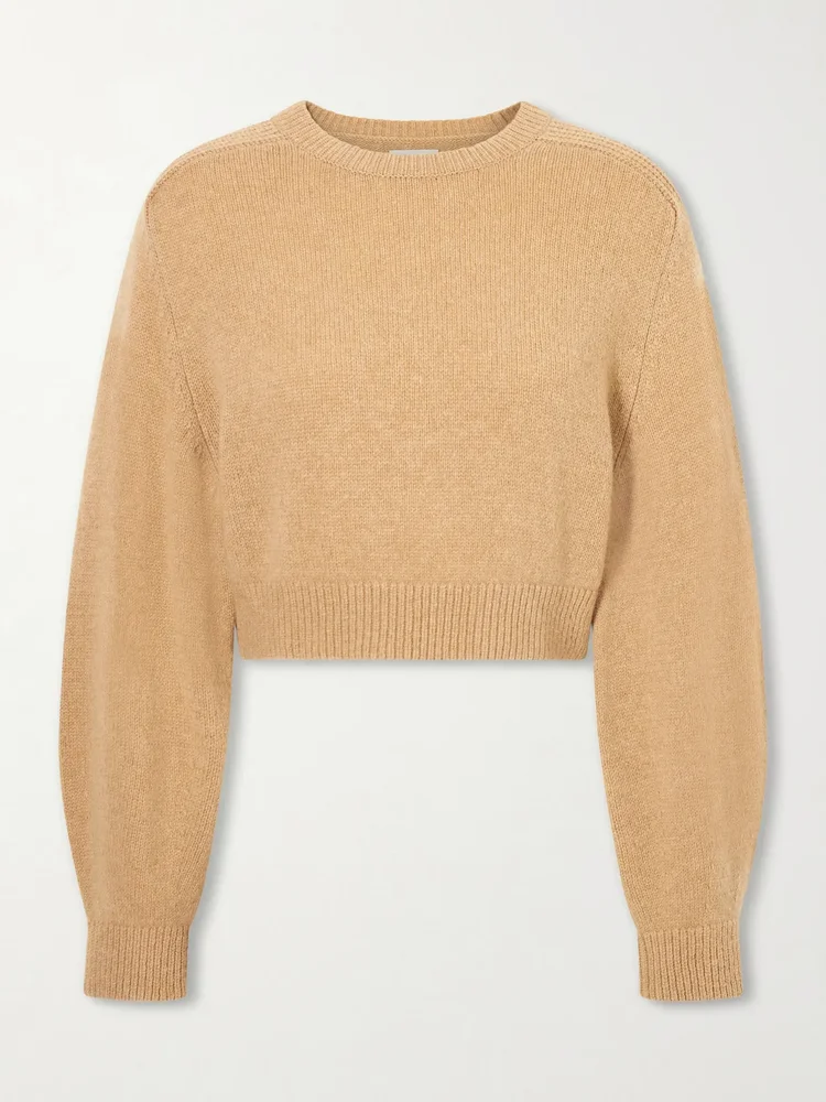 Masie cropped wool and cashmere-blend sweater