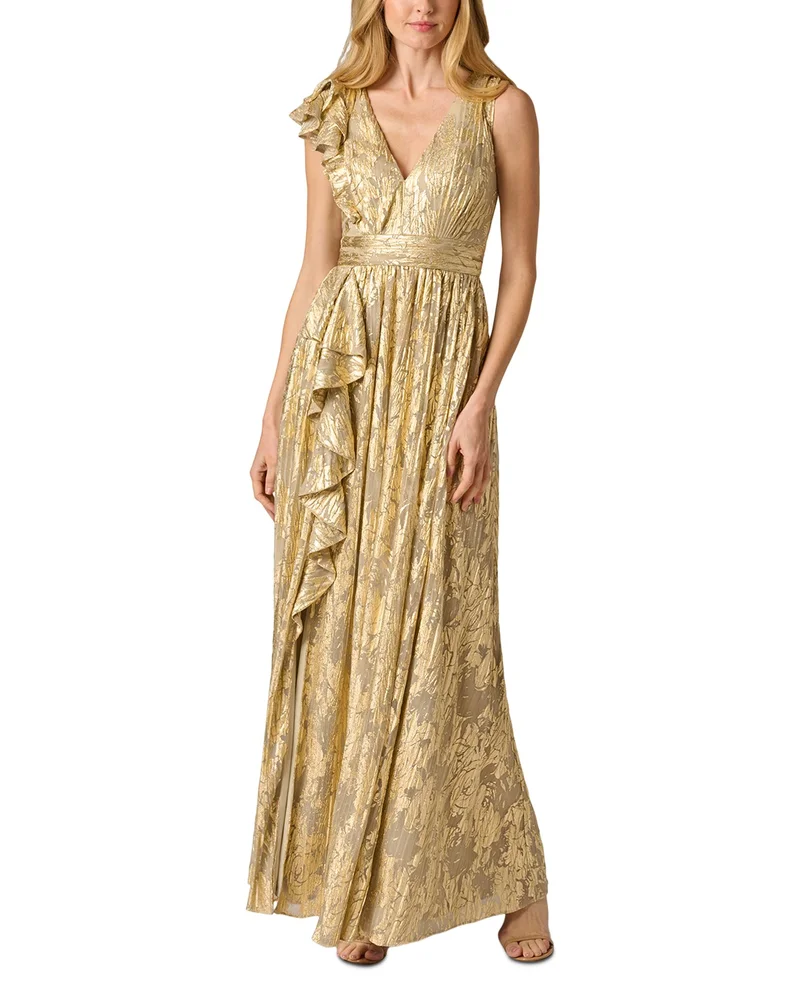 Metallic Ruffled Dress