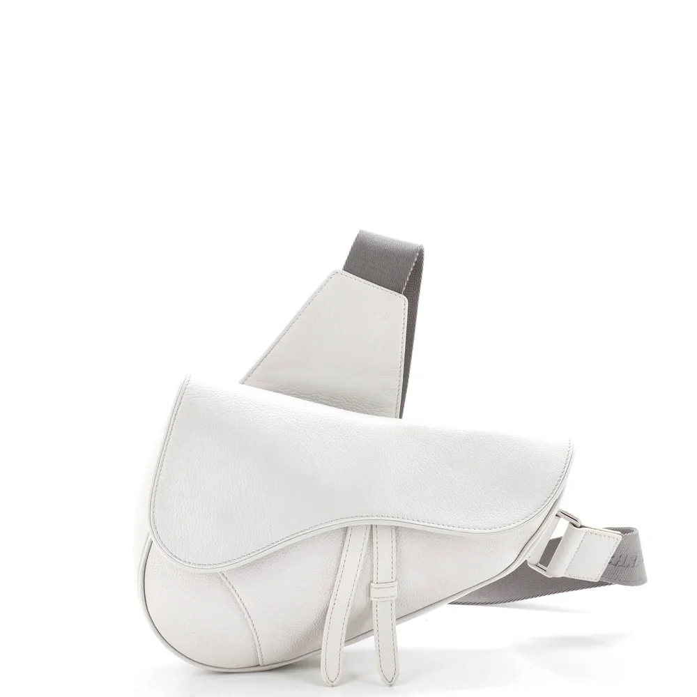 Dior Saddle Crossbody Bag Leather, White