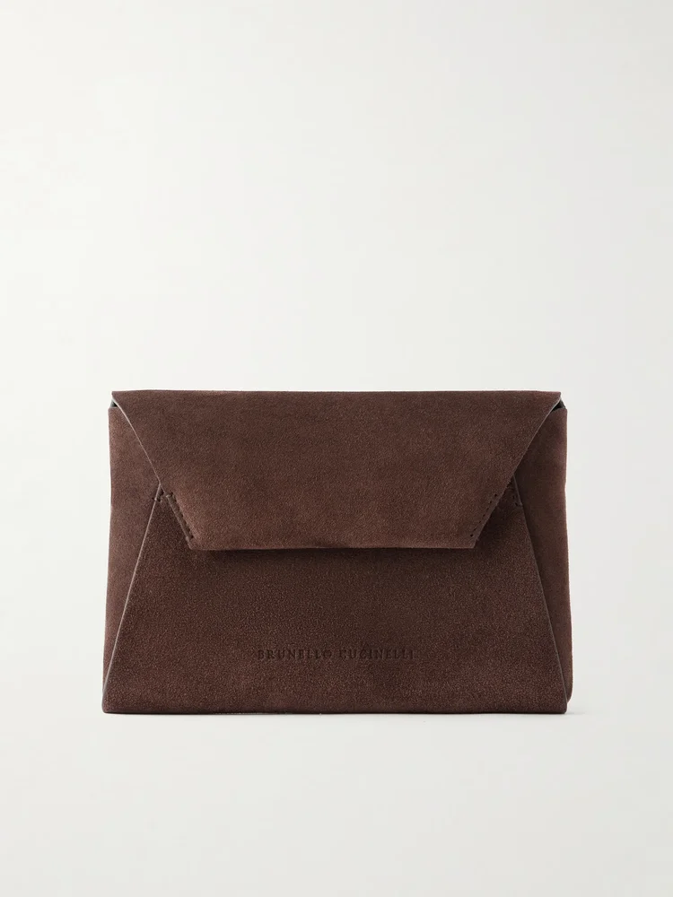 Envelope suede mini clutch