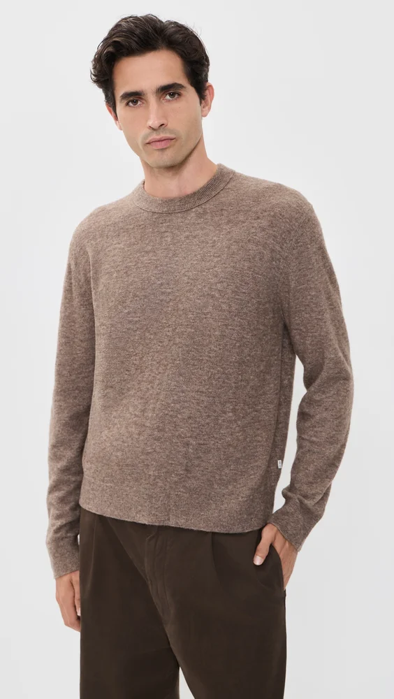 Gavin Boucle Knit Crewneck Sweater (Desert Clay)