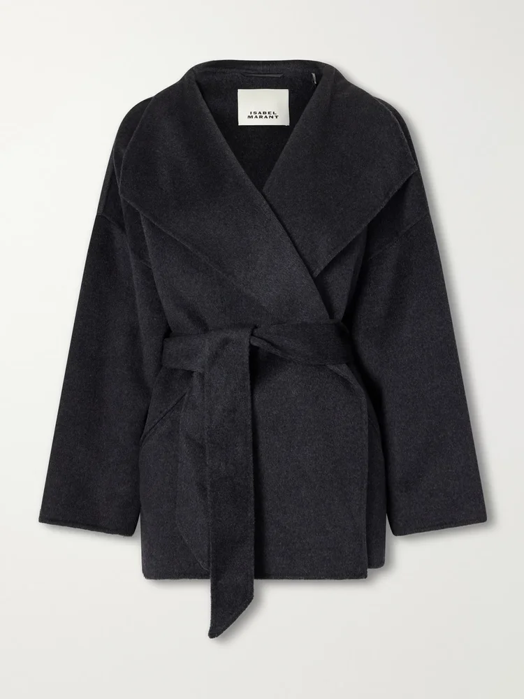 Ceaton belted wool and cashmere-blend coat