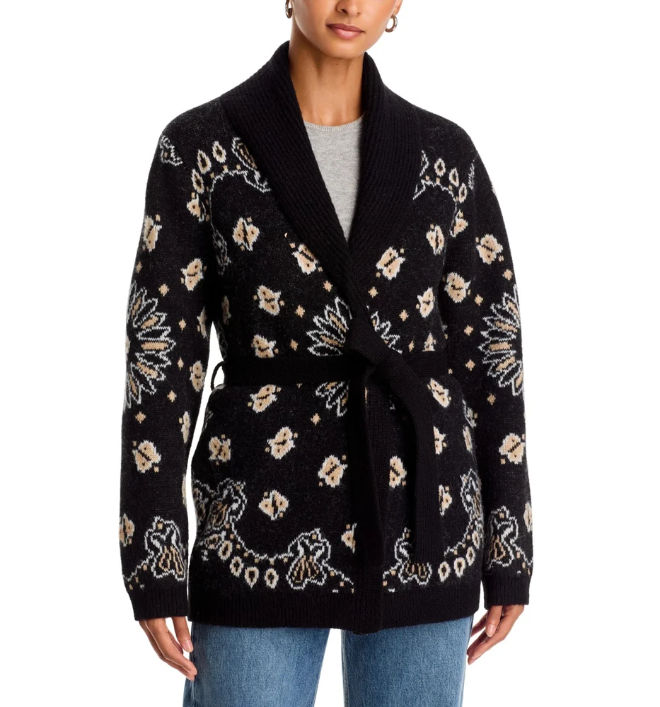 Shawl Collar Belted Cardigan