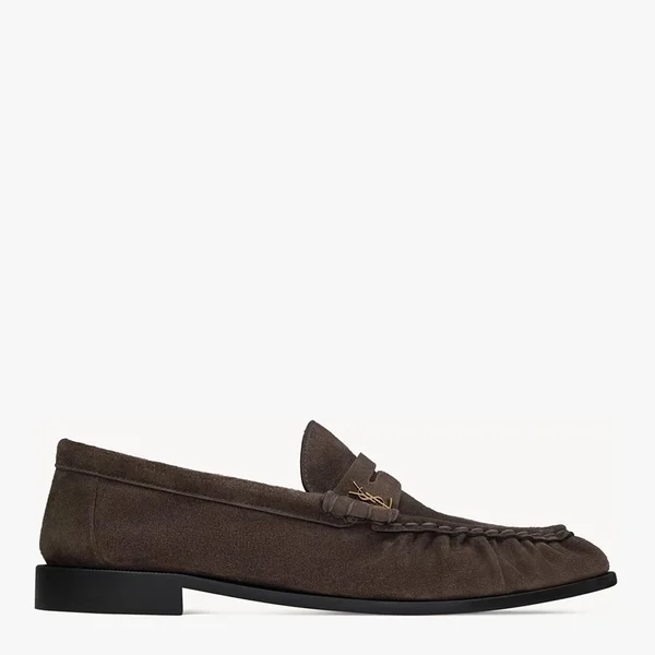 Co Saint Laurent Men's Brown Le Loafer Suede Moccasin - BrandAlley