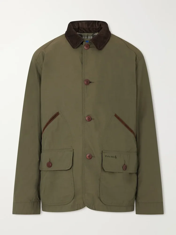 The Clarkfield Corduroy-Trimmed Cotton-Blend Faille Jacket