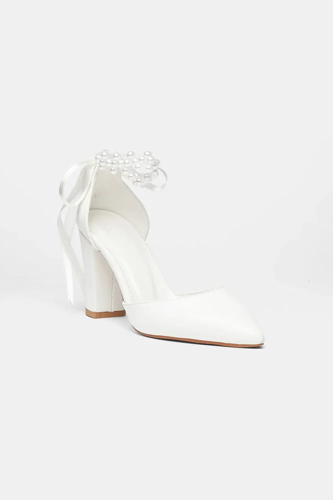 Zia Ribbon Block Heel Bridal Pump