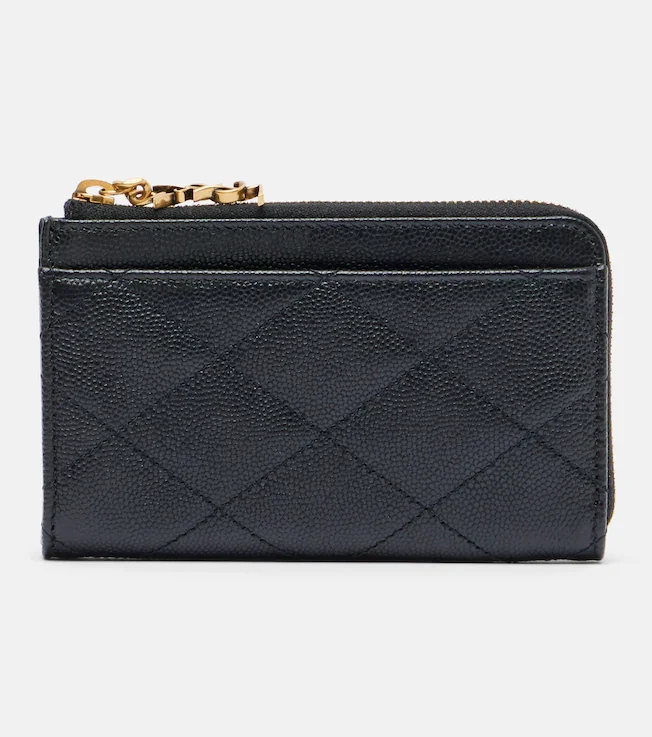 Cassandre Bijou quilted leather card case (black)