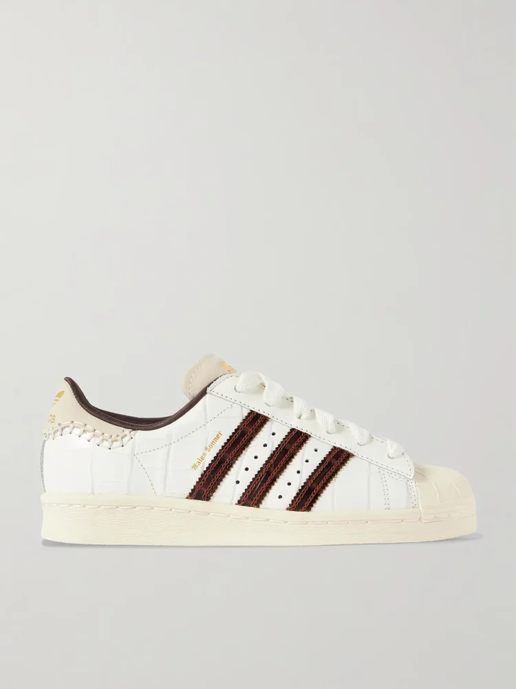 + Wales Bonner Superstar croc-effect leather sneakers