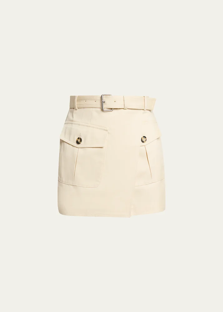 Bruni Belted Mini Utility Skirt