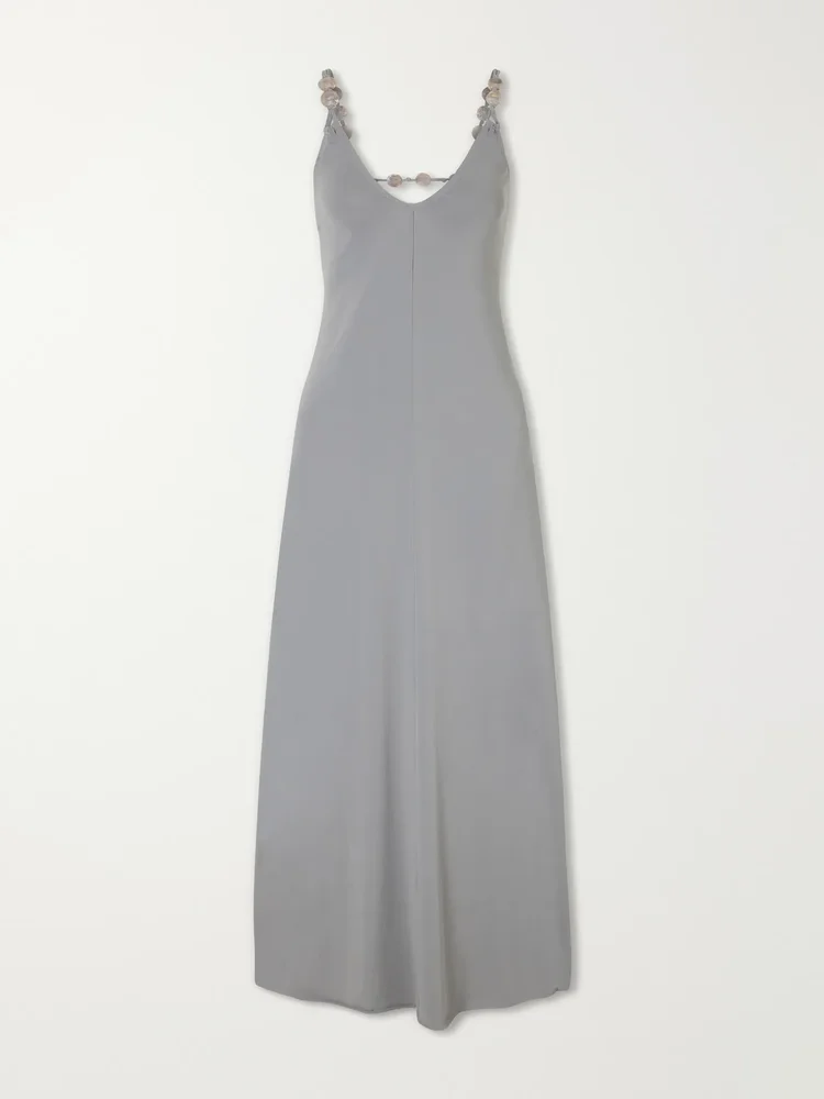 Sculpturale bead-embellished stretch-jersey maxi dress