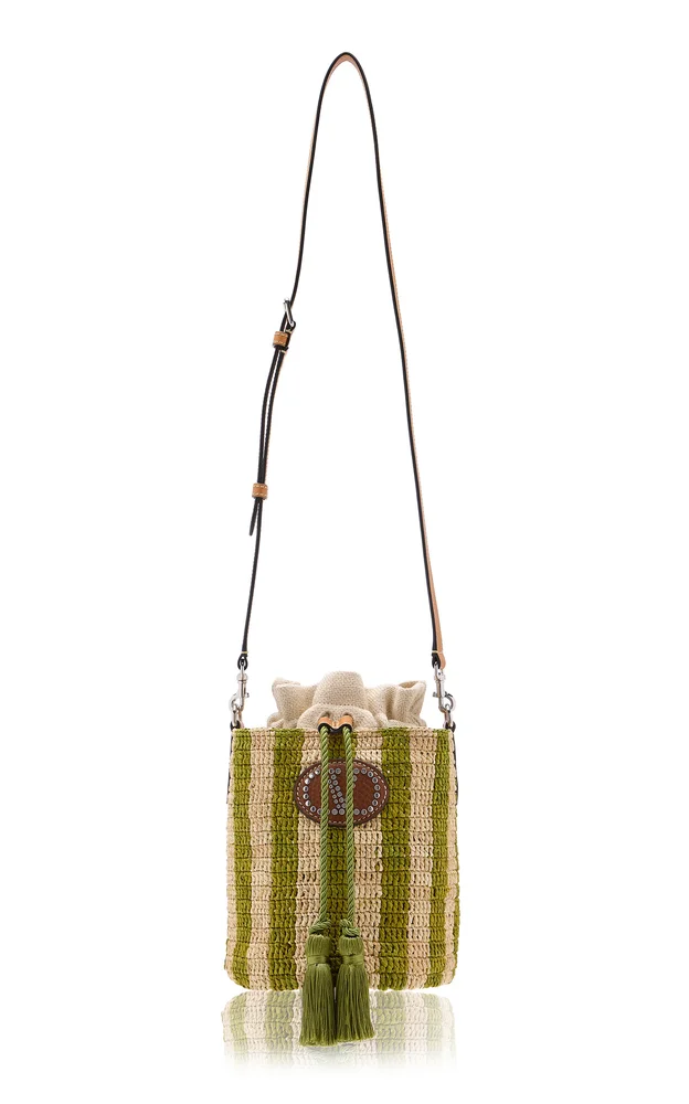 VLogo Signature Small Crochet Bucket Bag