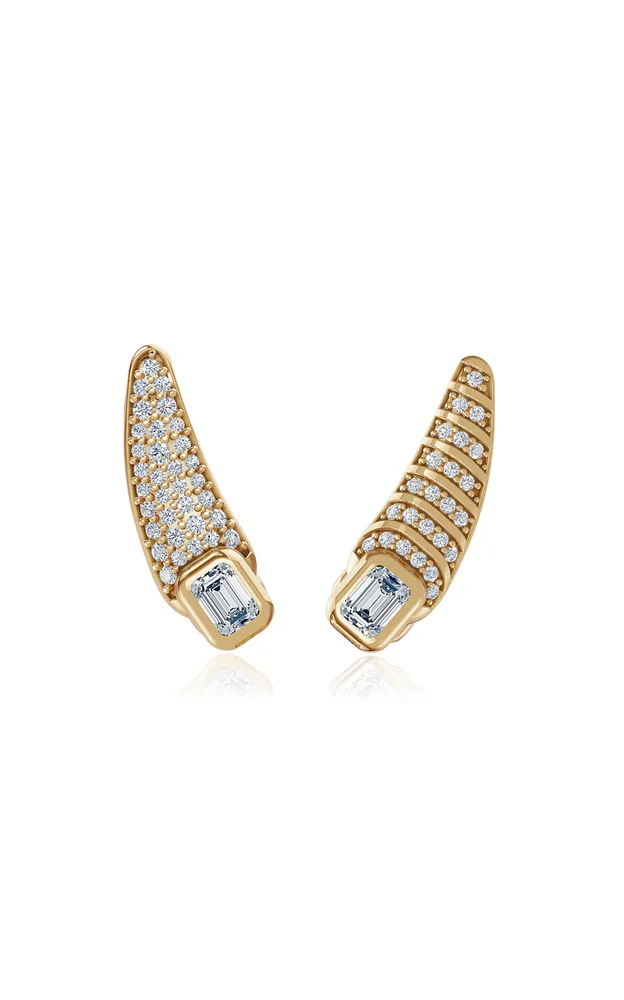 Adire Crawler 18K Yellow Gold Diamond Earrings