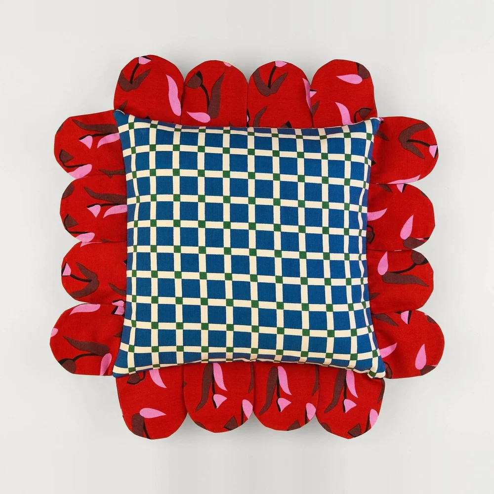 Blue Window Petal Pillow