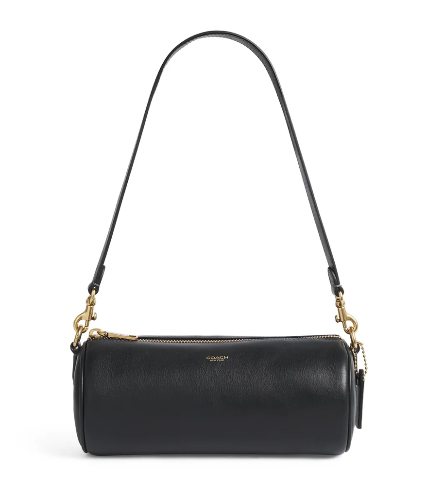 Leather Barrel Shoulder Bag
