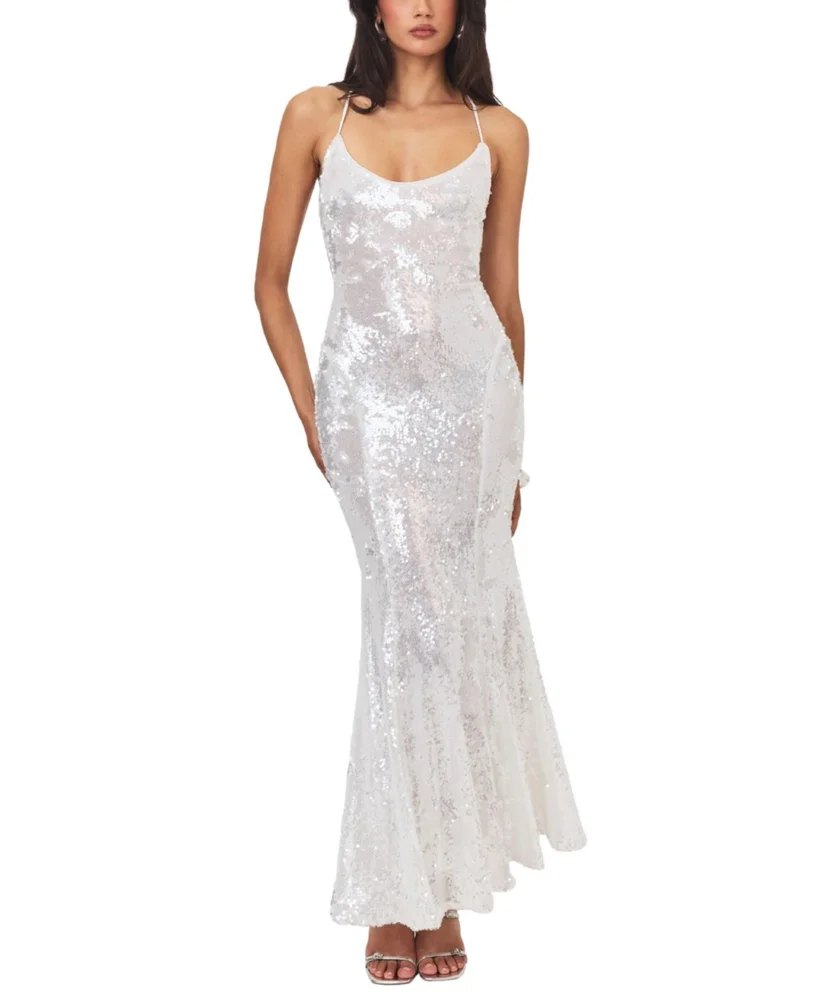 Cameron Sequin Scoop Neck Mermaid Maxi Dress