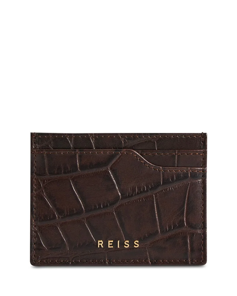 Cabot Croc Embossed Leather Card Case