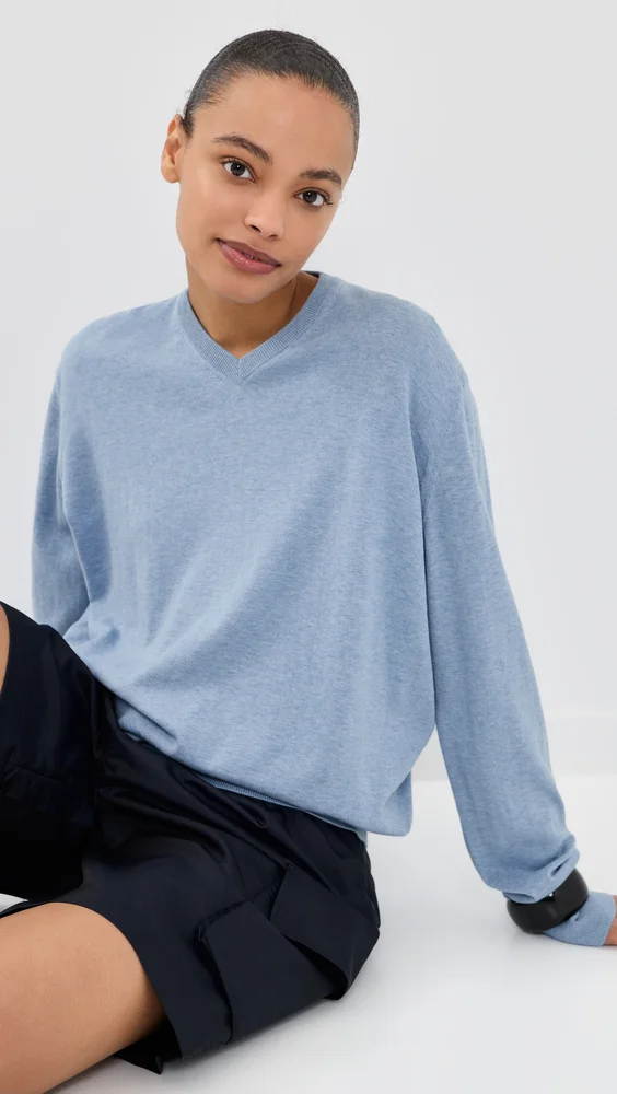 Super Fine Gauge Perfect V Neck Pullover