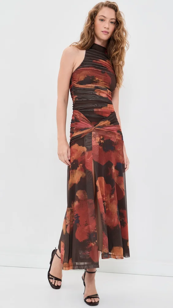 Natalya Mesh Midi Dress