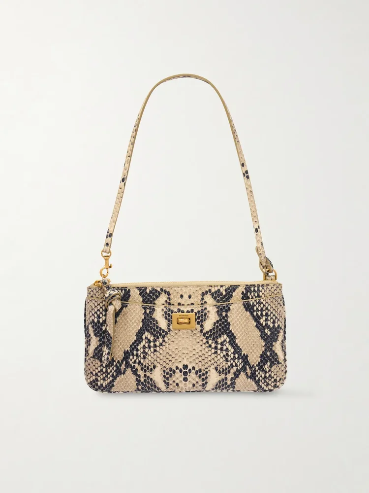 Rodeo snake-effect leather shoulder bag