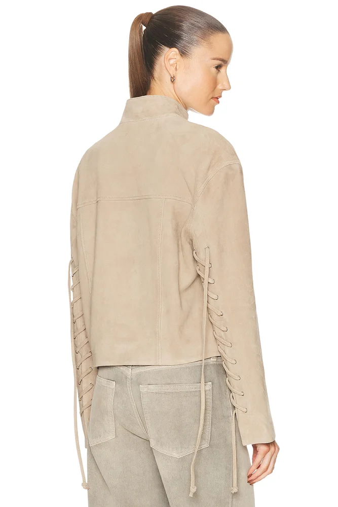 Annika Suede Lace Up Jacket