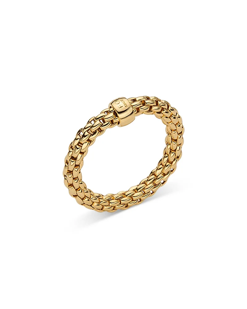 18K Yellow Gold Prima Rondelle Woven Link Flex Ring
