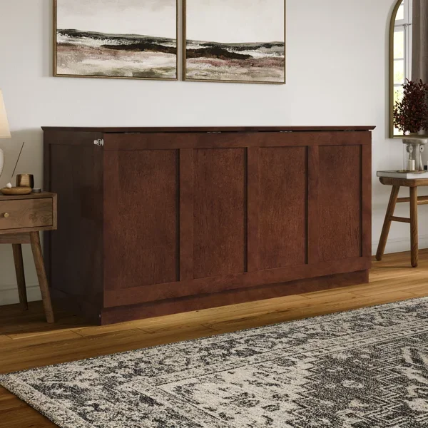 Westfield Low Profile Wood Murphy Bed Chest with 6-inch Mattress, Queen