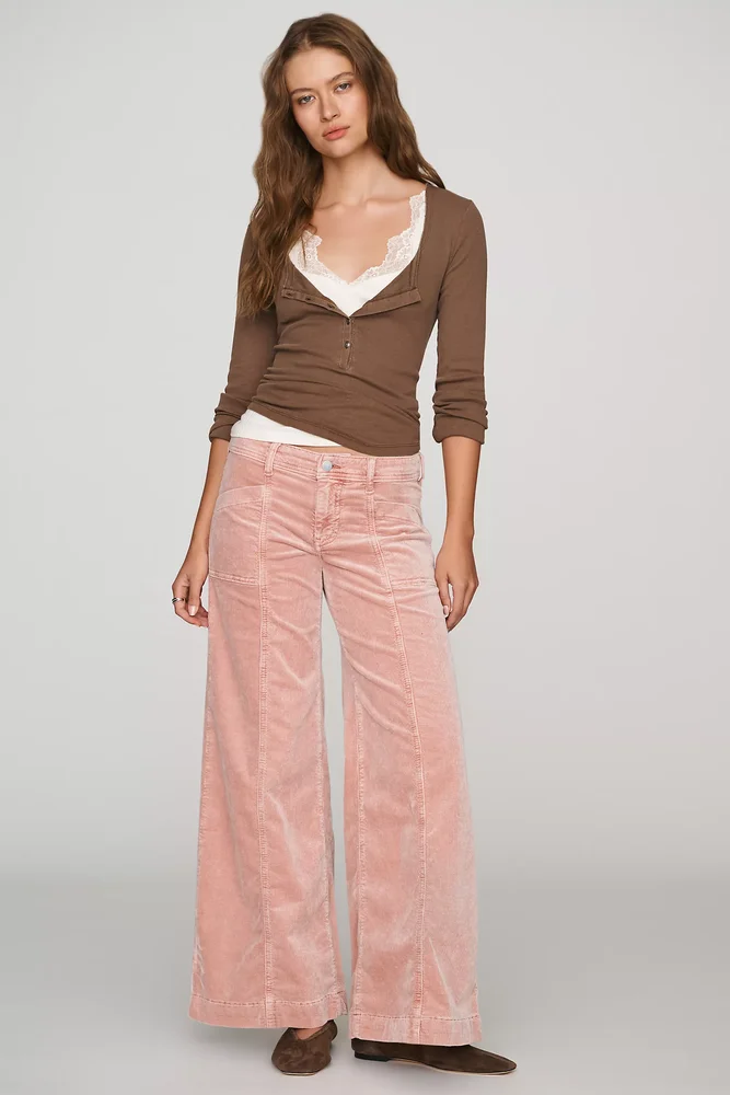 Nico Corduroy Mid Rise Flare Jeans