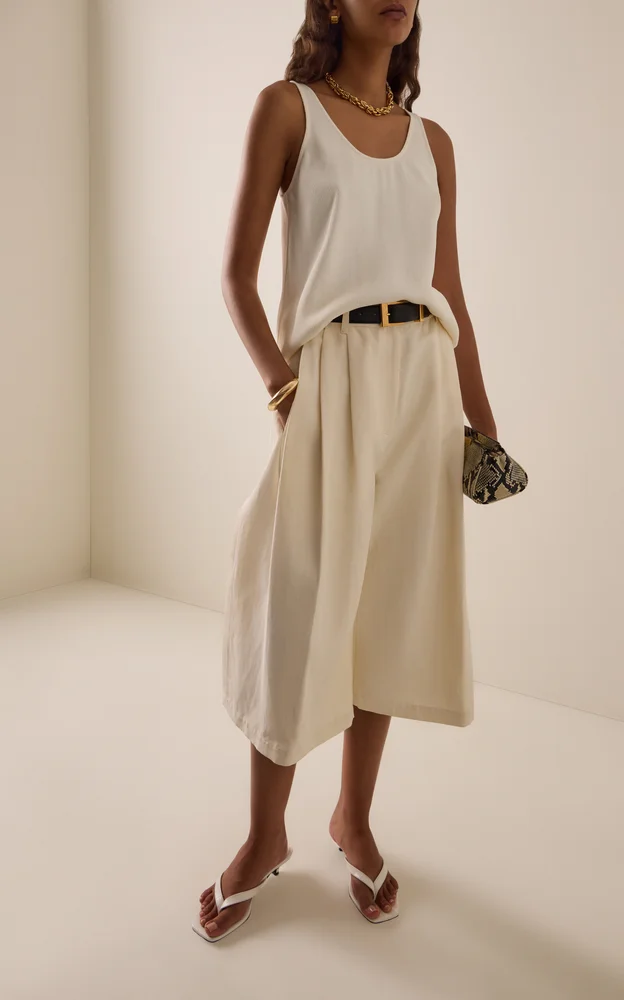 Pleated Linen Culottes