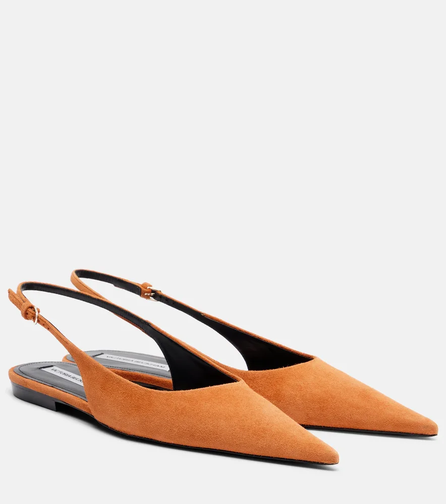 Suede slingback flats