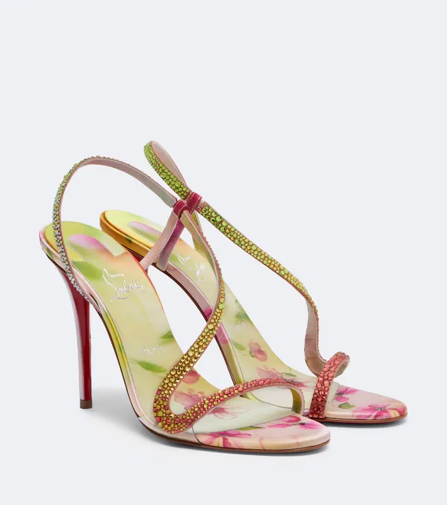 Rosalie embellished satin slingback sandals