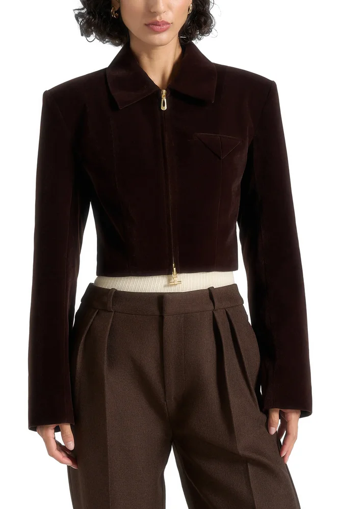 Adina Velvet Cropped Jacket