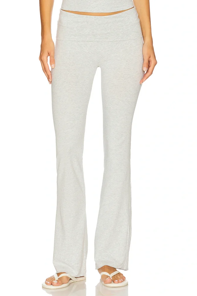 Stretch Cotton Jersey Foldover Pants