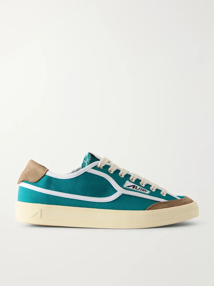 Windscape Low suede-trimmed canvas sneakers