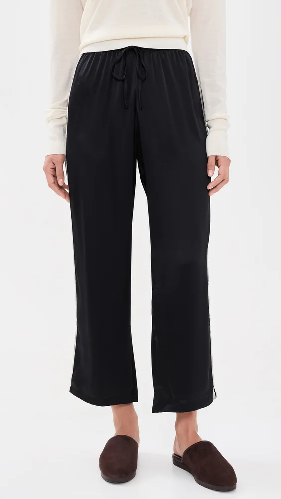 The Silk Lace Stripe Crop Pants