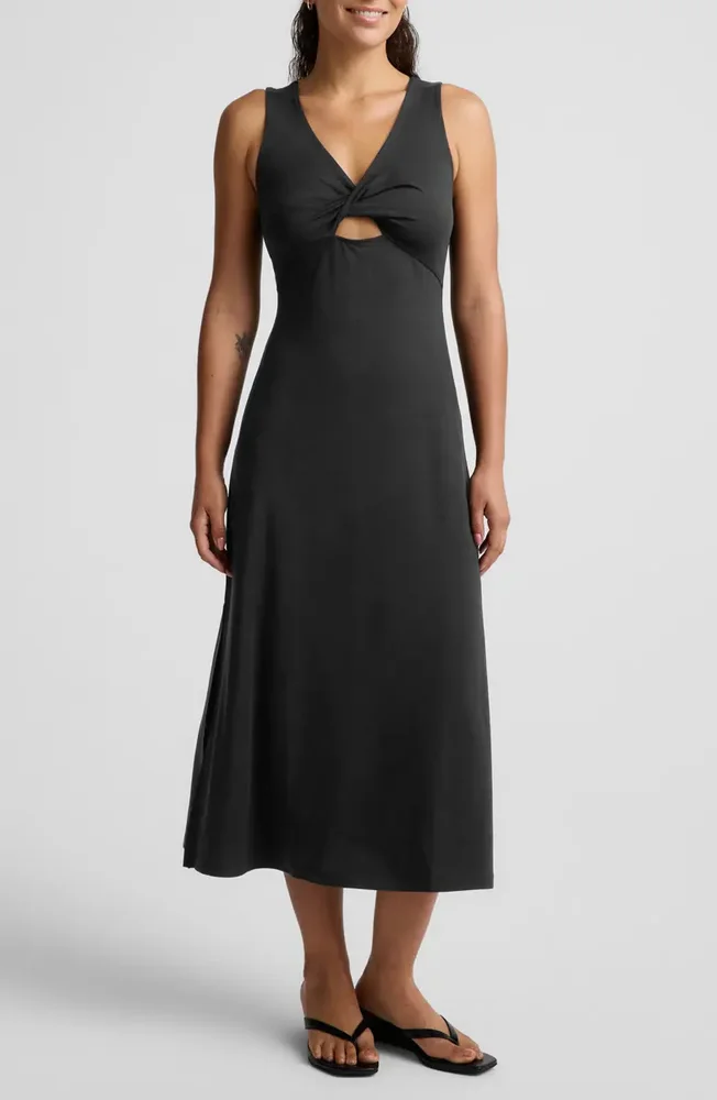 Twist Keyhole Midi Dress