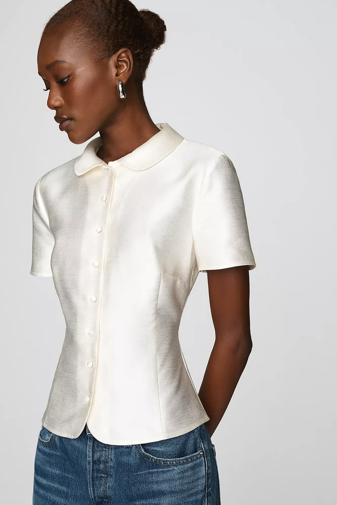 thereformation Reformation Haley-Kate Collared Top