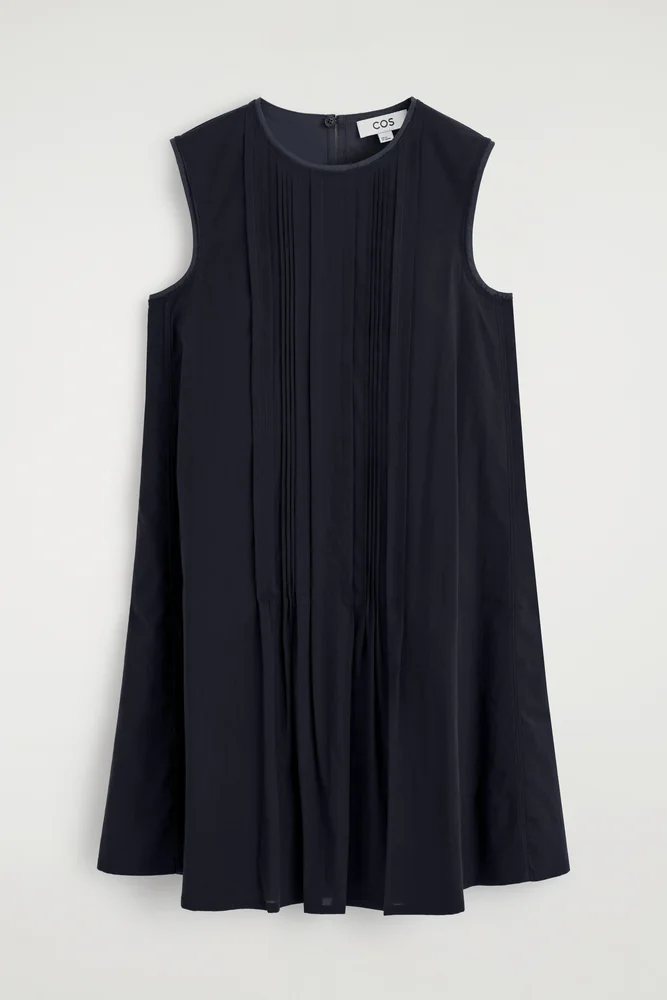 Layered Pintucked Mini Dress