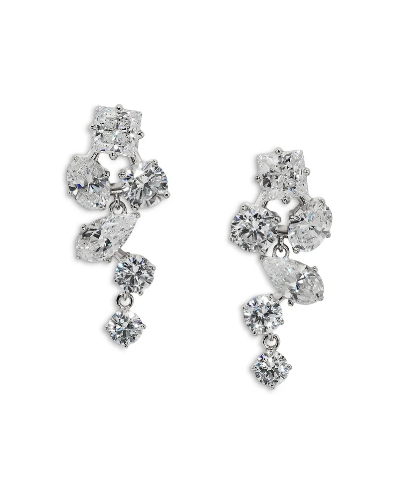 Lucia Cluster Cubic Zirconia Drop Earrings