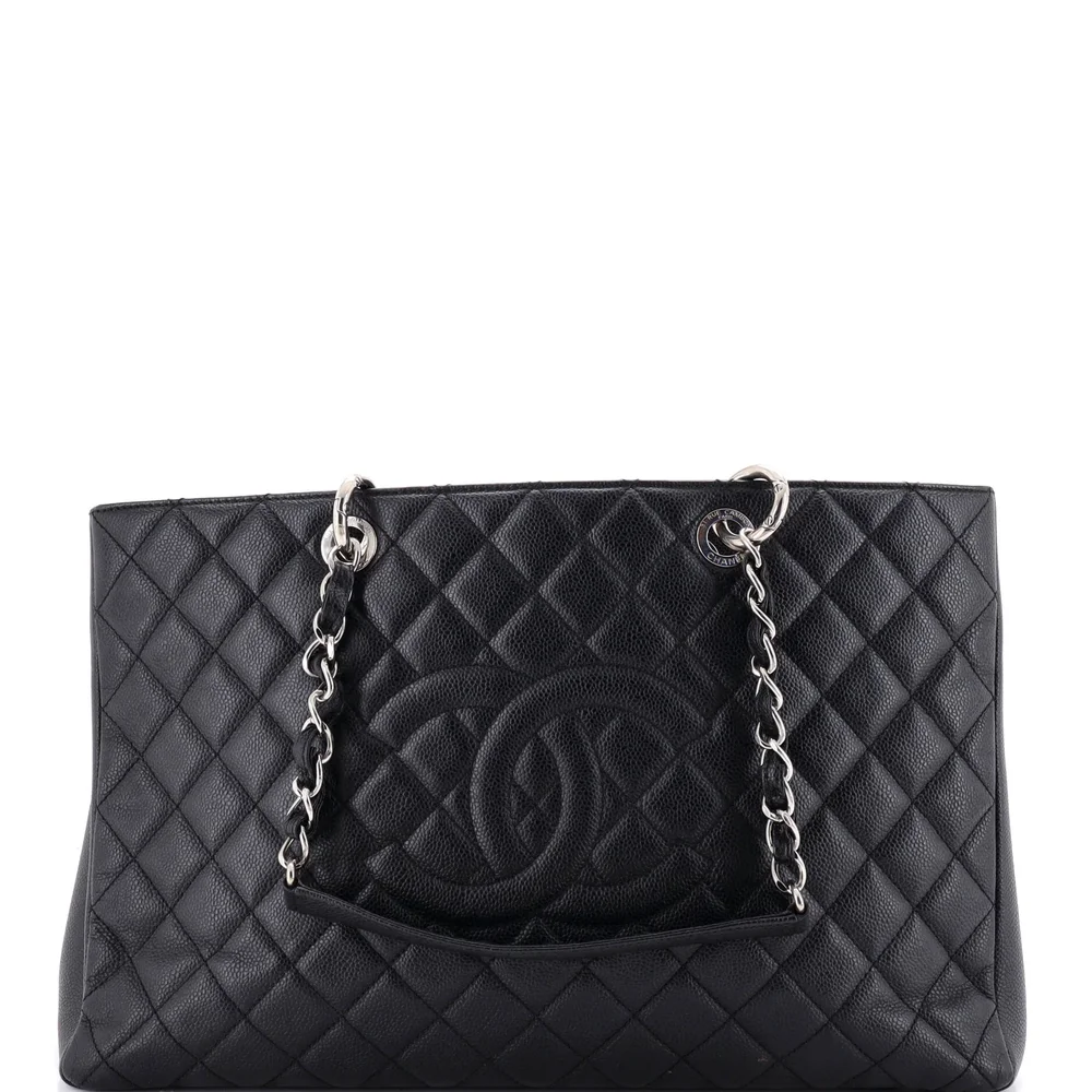 Pre-Owned Grand Shopping Tote Quilted Caviar XL