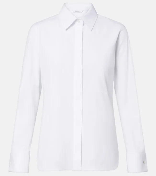 Cotton-blend poplin shirt