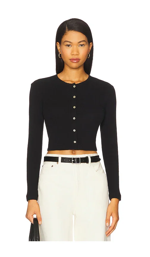 Pointelle Crop Cardigan