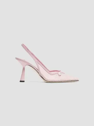 Amita 85MM Lace Slingback Pumps