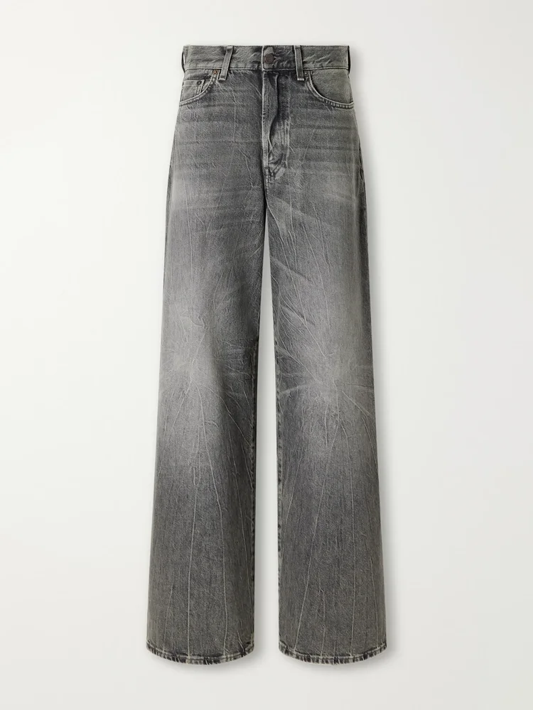 Mid-rise wide-leg jeans