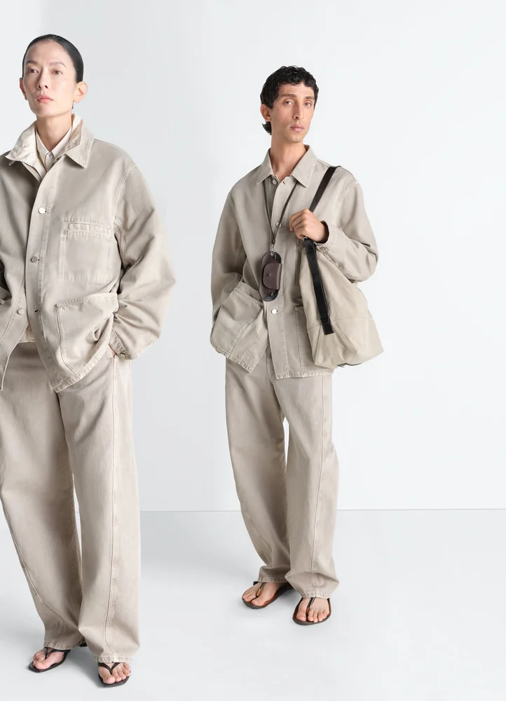 Lemaire UTILITY OVERSHIRT IN SNOW BROKEN TWILL